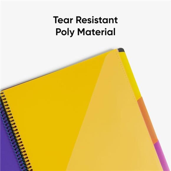 24-Pocket Project Organizer, Letter Size, Grey with Bright Tabs Size 8 1/2 x11 - Picture 4 of 7